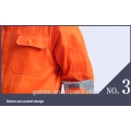 Bata de trabajo protectora anaranjada de la tela de la tela cruzada del poliéster el 35% del uso el 65% para el mecánico de la seguridad en carreteras de la construcción